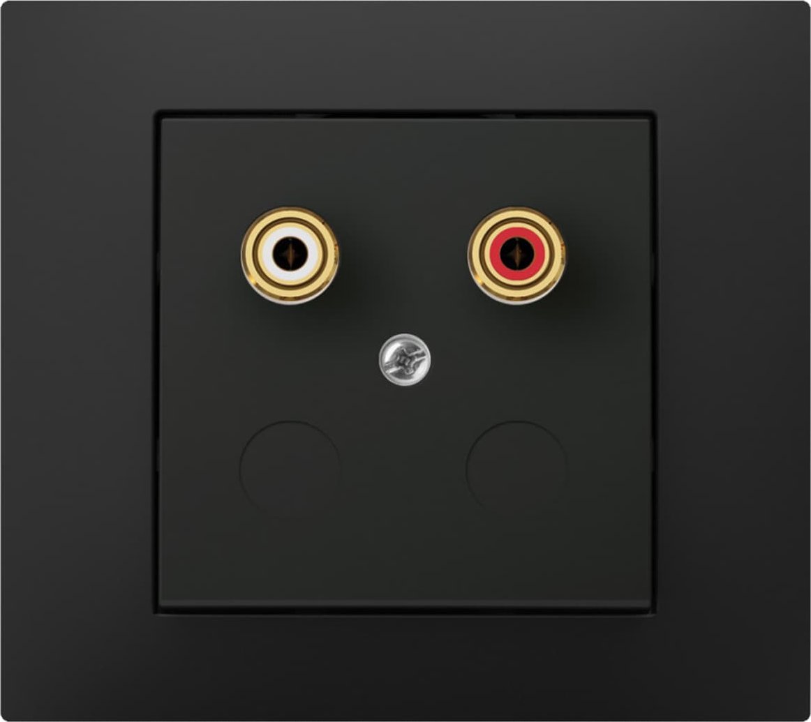 Elektro-Plast Vestra Gniazdo głośnikowe pojedyncze bez ramki podtynkowe IP20 czarny 3857-19