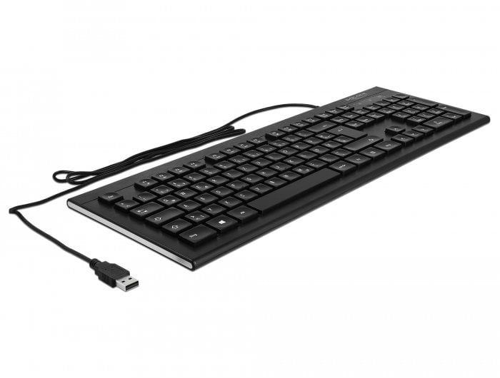 Klawiatura Delock USB Tastatur przewodowa 1,5 m czarny (Water-Drop)