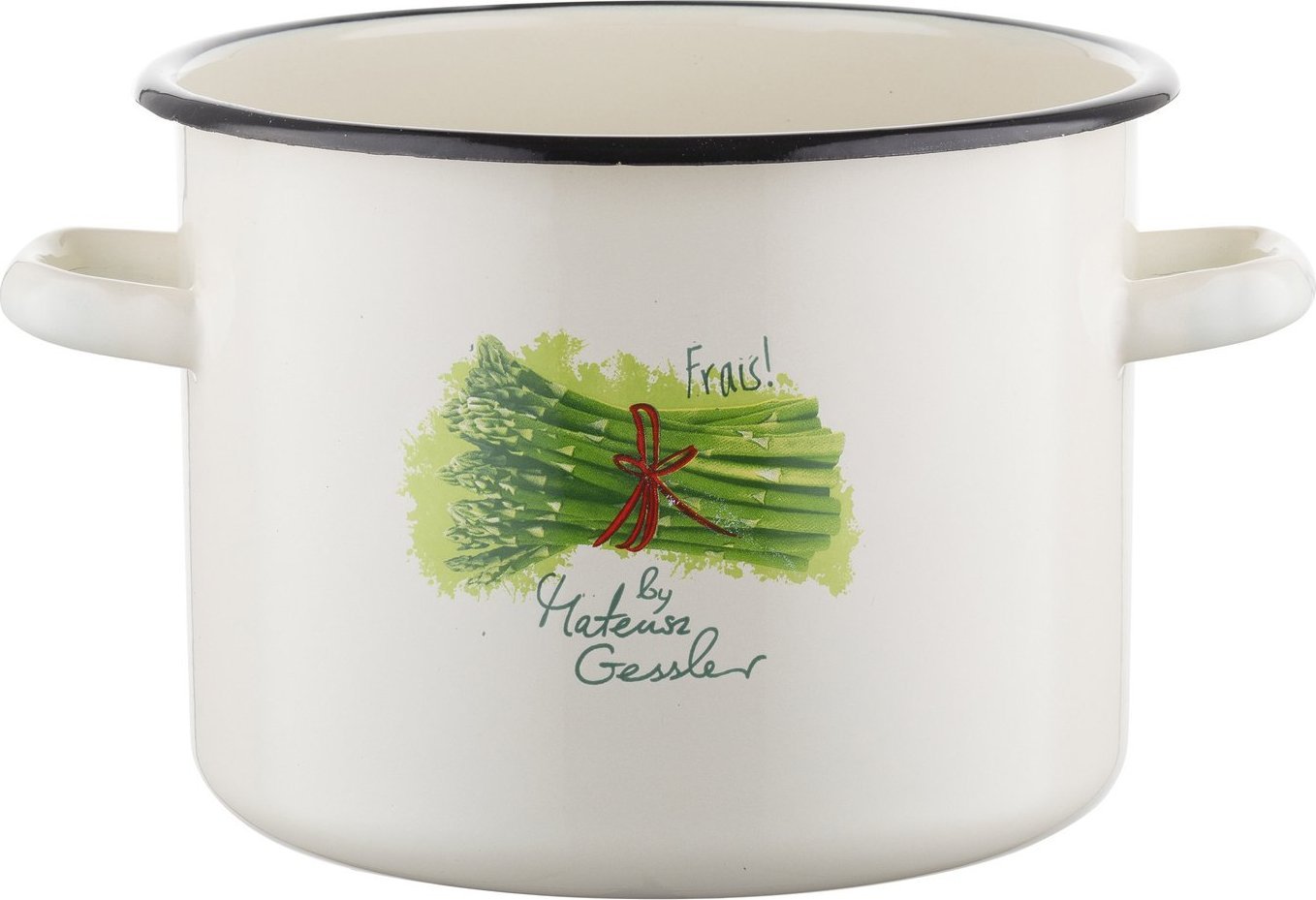 Emalia Pleszew Garnek emaliowany Emalia Polska Pleszew Szparagi by Mateusz Gessler 20 cm 4,8 l