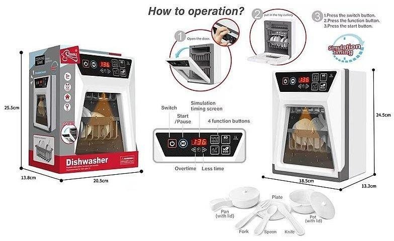 Zmywarka na baterie z naczyniami