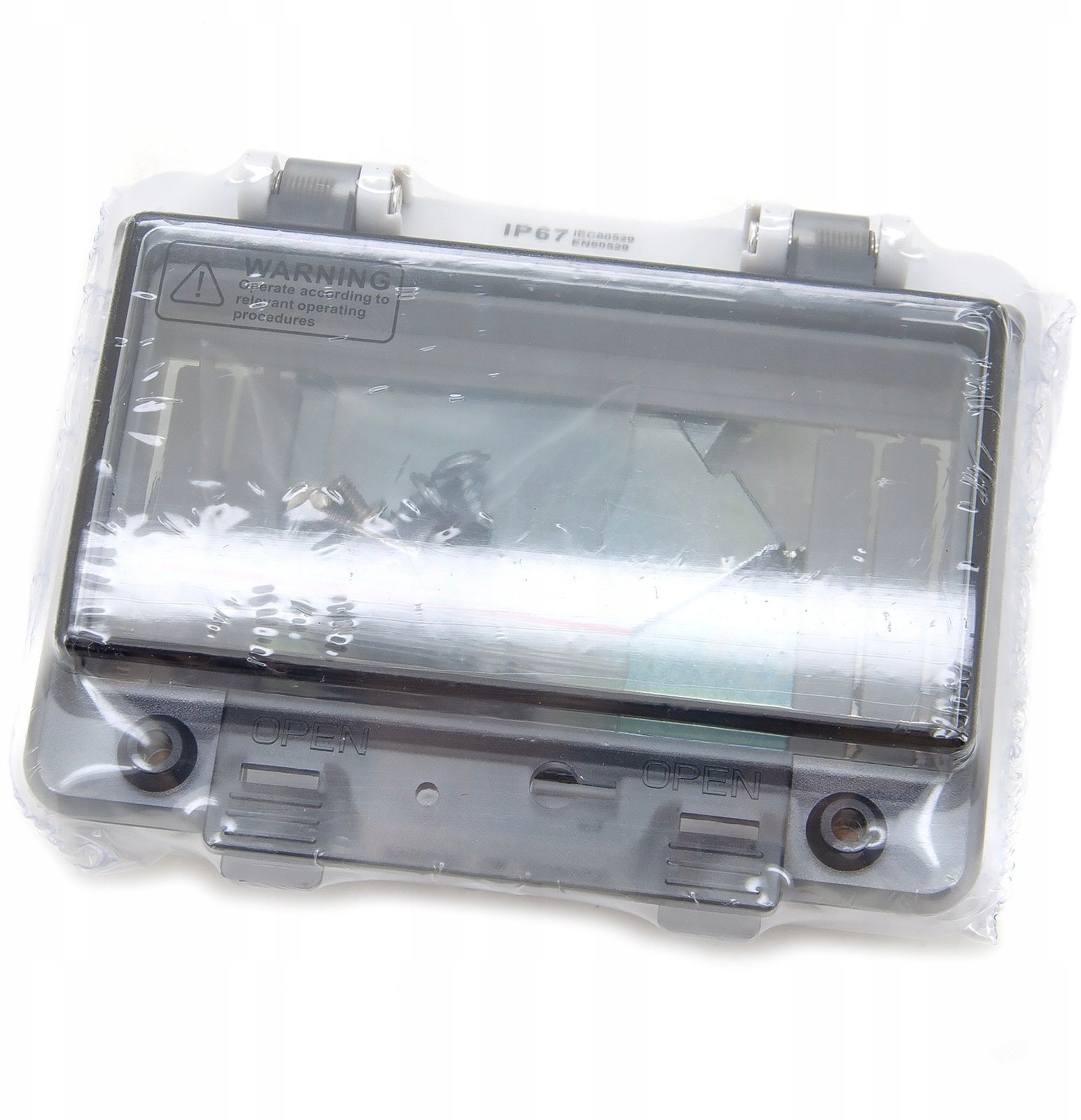 PCE Okienko inspekcyjne hermetyczny, IP67 6-modułowy z szyną TH35 i uchwytem mocującym aparaturę modułową, W-IP67-6