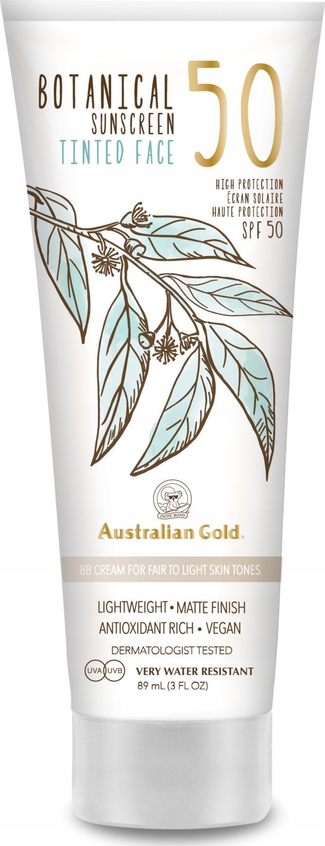 Australian Gold Australian Gold SPF50 Face Jasny Odcień Krem BB