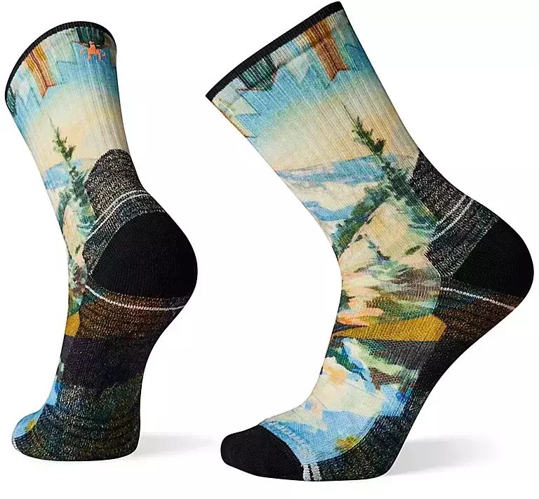 Smartwool U'S Hike Light Cushion Mountain Print Crew Socks, G61, XL