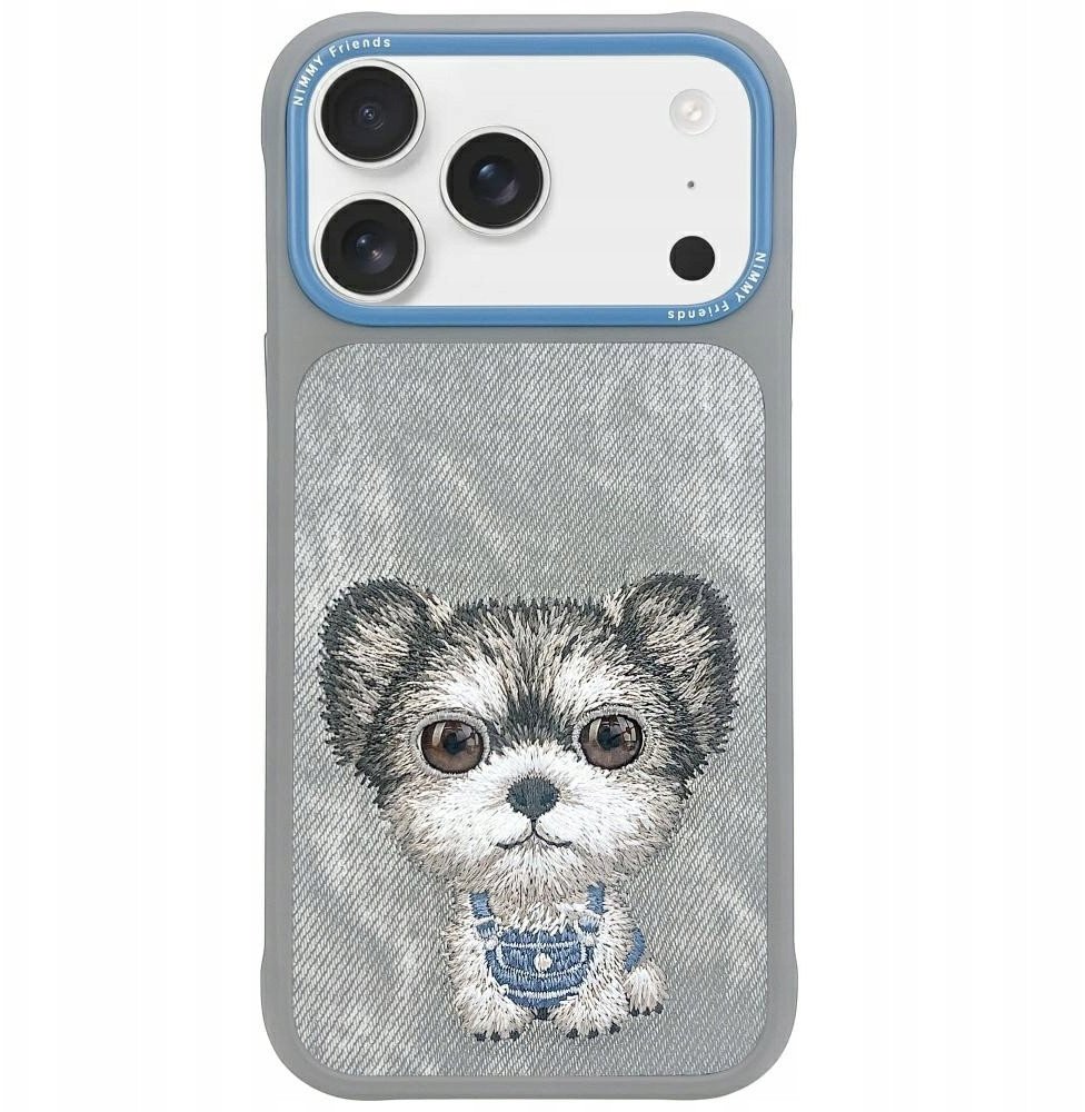 Etui Nimmy Big Eyed Pet 2.0 Dog do iPhone 17 Pro Max szary