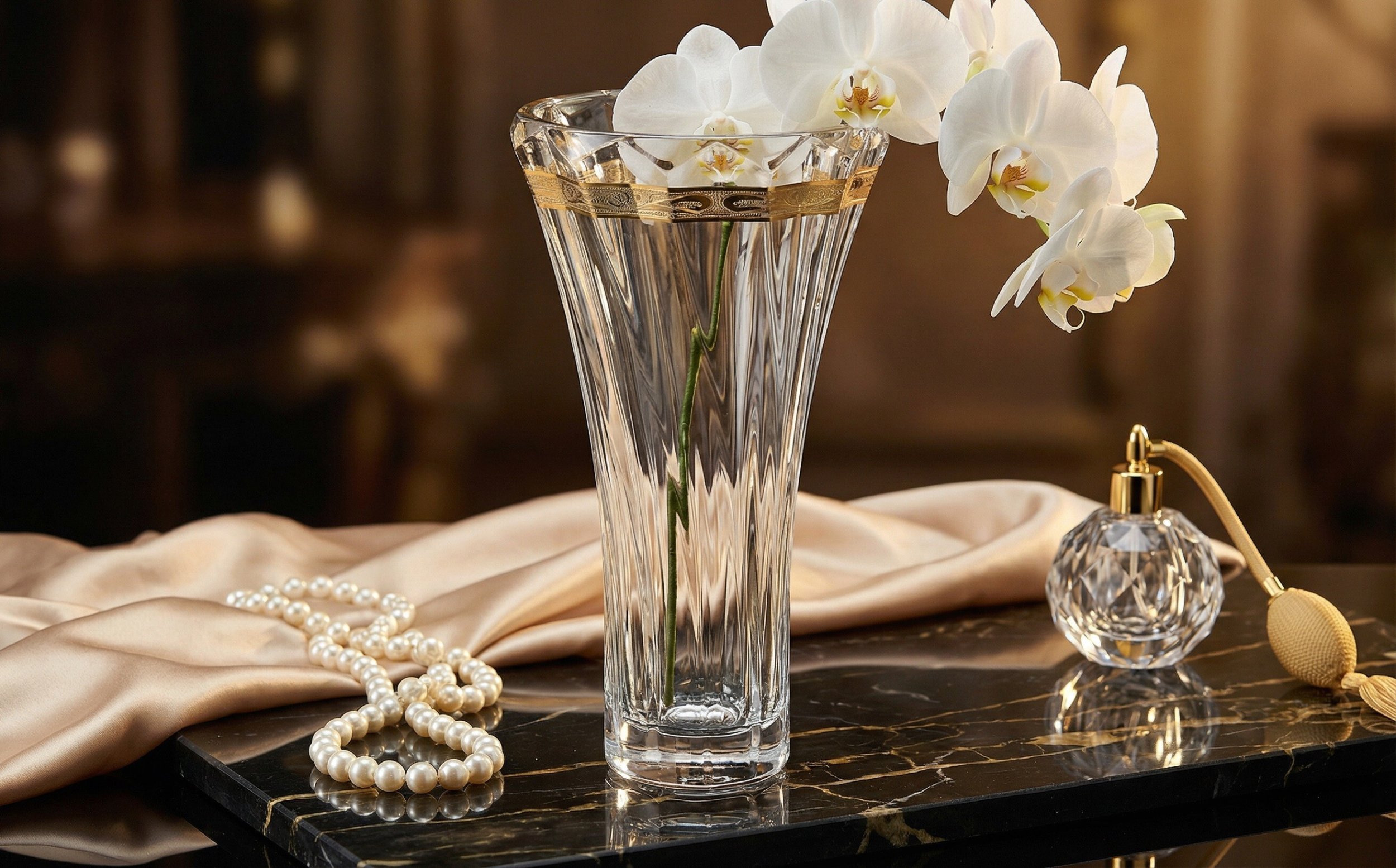 Wazon kryształowy 28 cm Picadelli Royal Gold