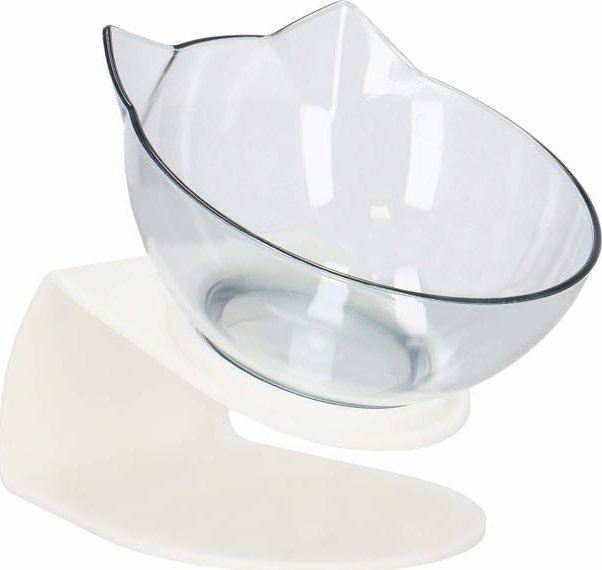 Springos Miska dla psa i kota z antypoślizgową podstawką i uszami biała UNIWERSALNY