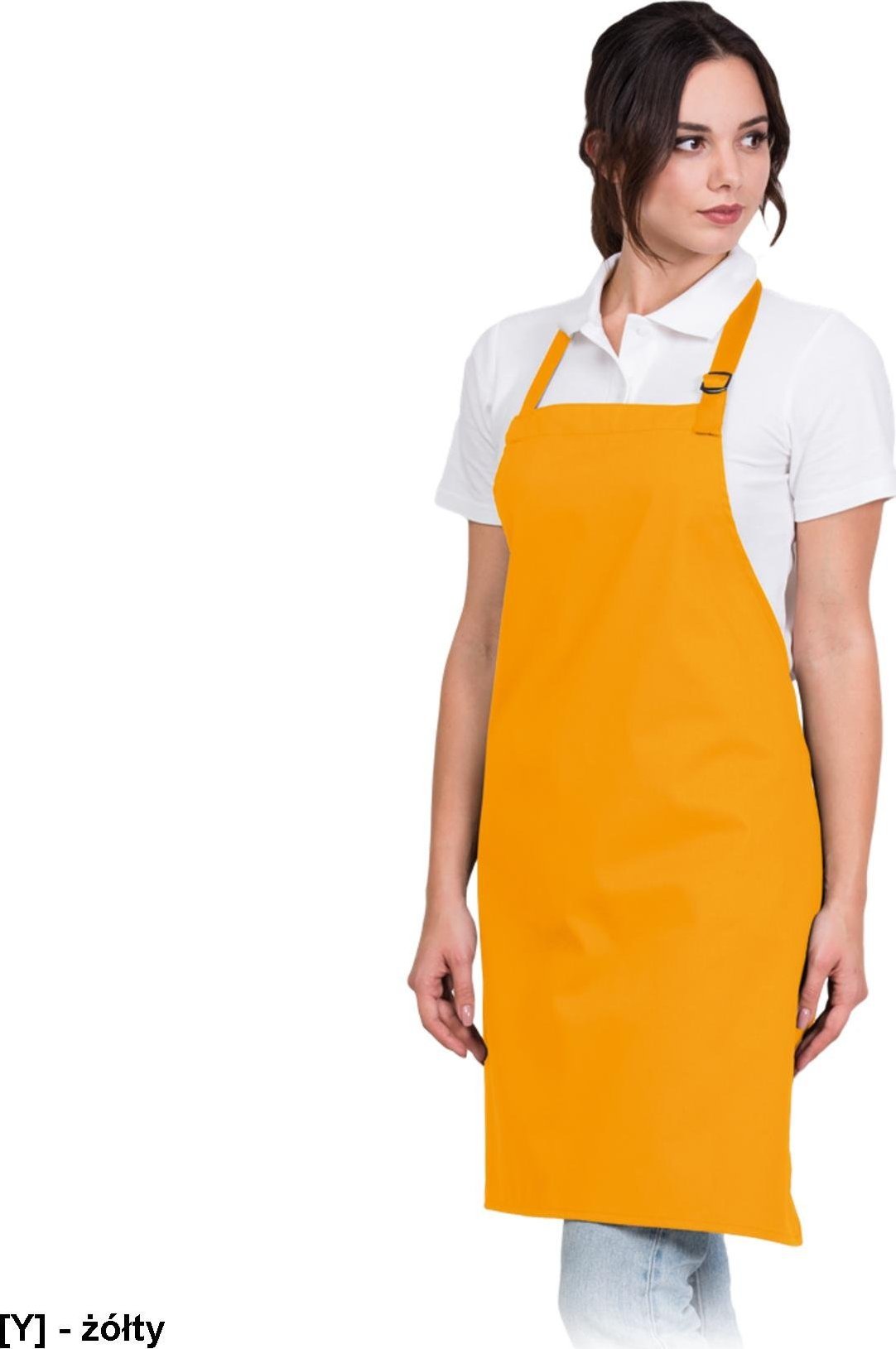 R.E.I.S. FPB-CLASSIC - Fartuch z regulacją na szyi, 65% poliester, 35% bawełna, 245 g/m, - żółty - 70x80 cm.