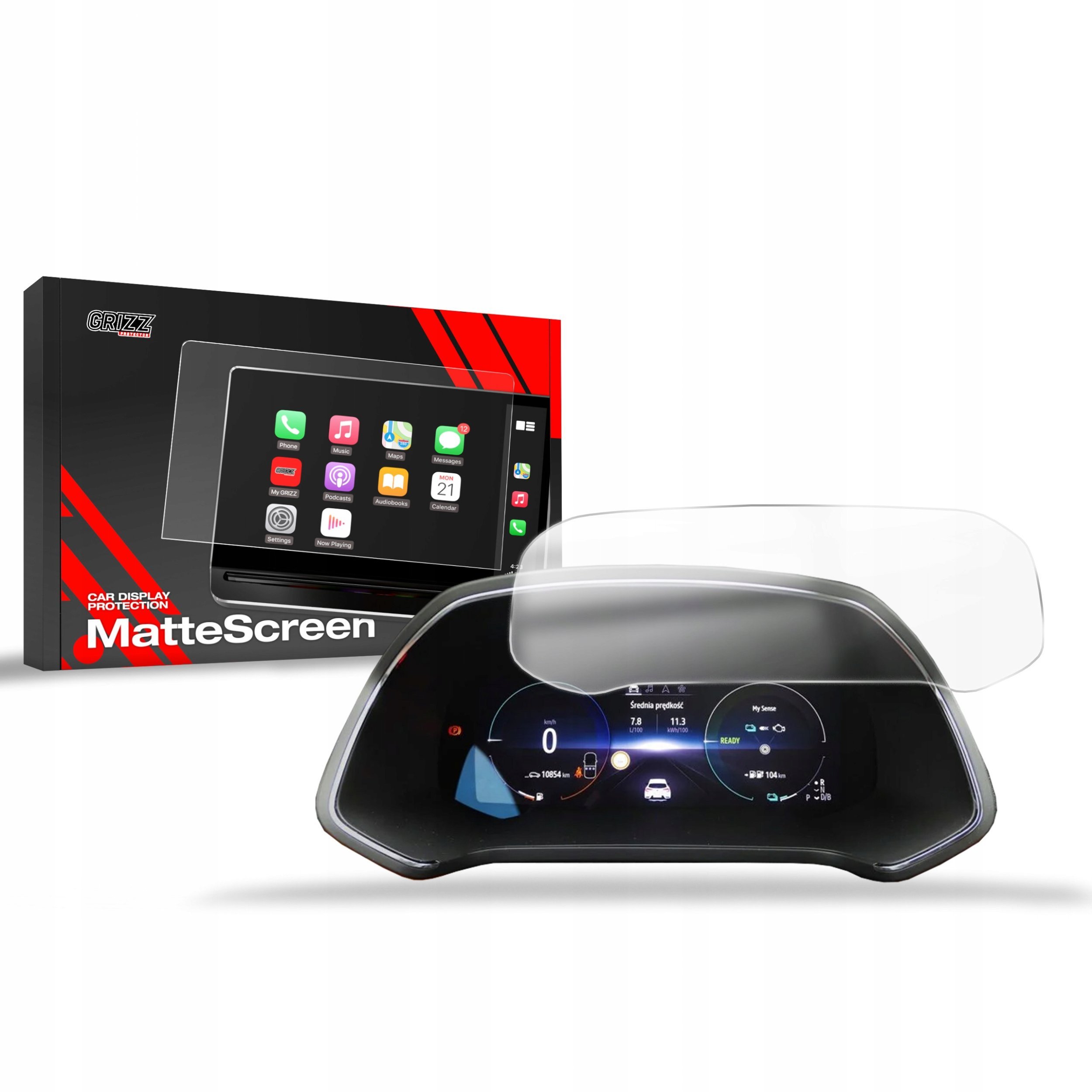 Folia matowa GrizzGlass CarDisplay Protection do Renault Captur 10,4" VC (2024-2025)