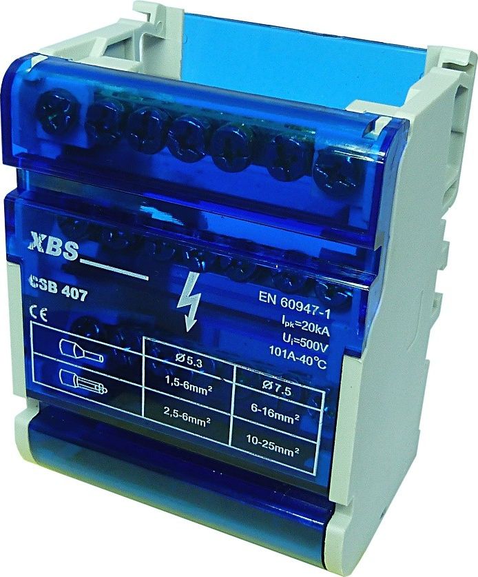 XBS Blok rozdzielczy 101A 500V na szynę CSB-407 XBS