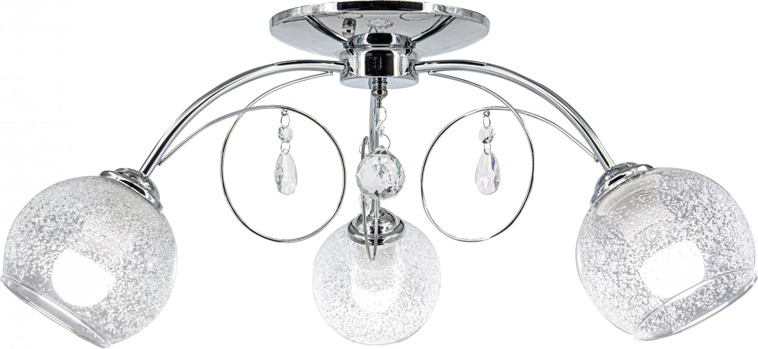 Lampa sufitowa Mdeco Kryształowa lampa sufitowa ELM8823/3 8C do gabinetu chrom