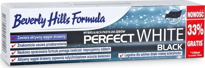 Beverly Hills Formula Pasta do zębów Perfekt White Black 75+25ml