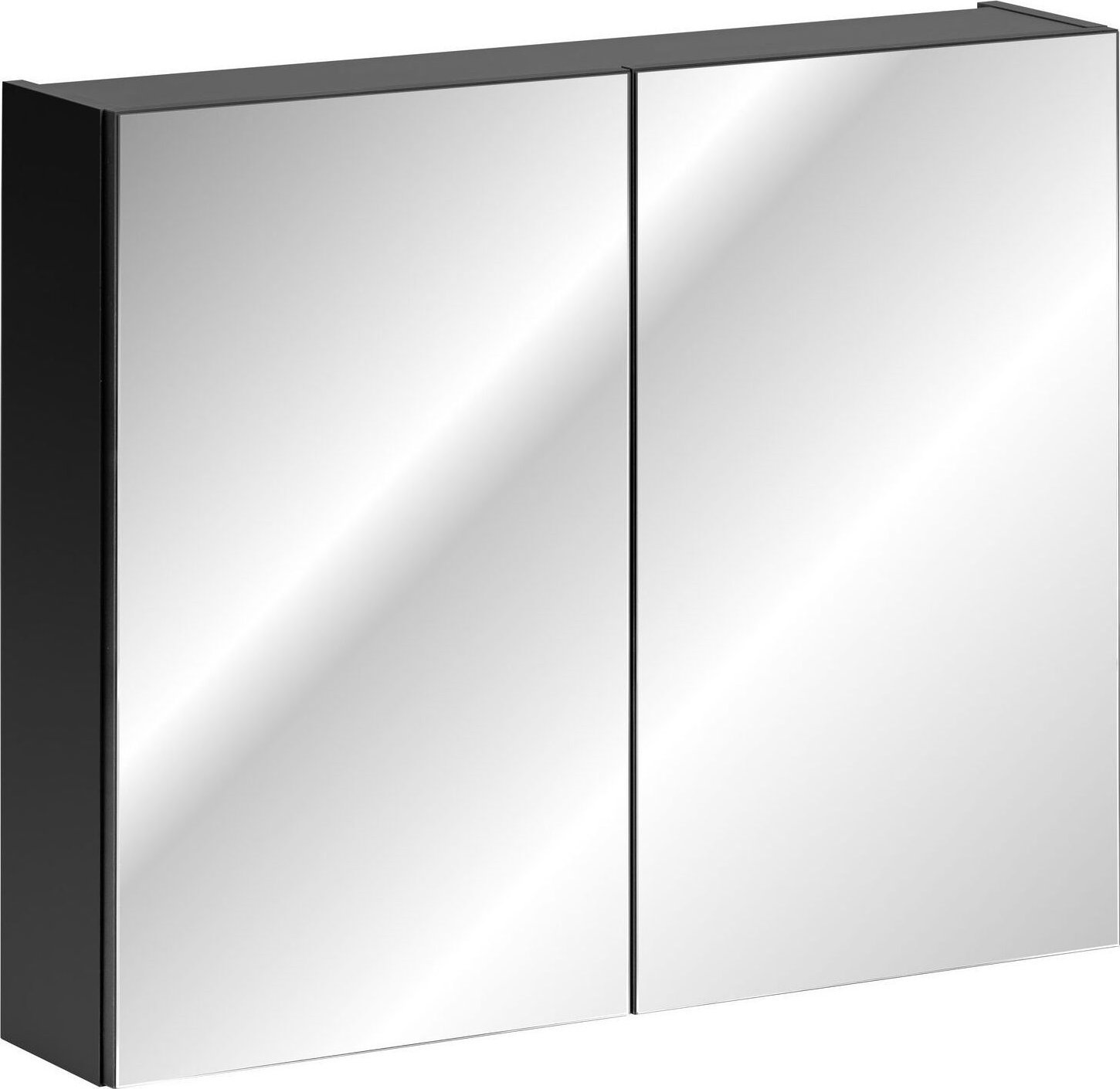 Comad Szafka wisząca z lustrem, Santa Fe, 80x17x65 cm, czarny, mat