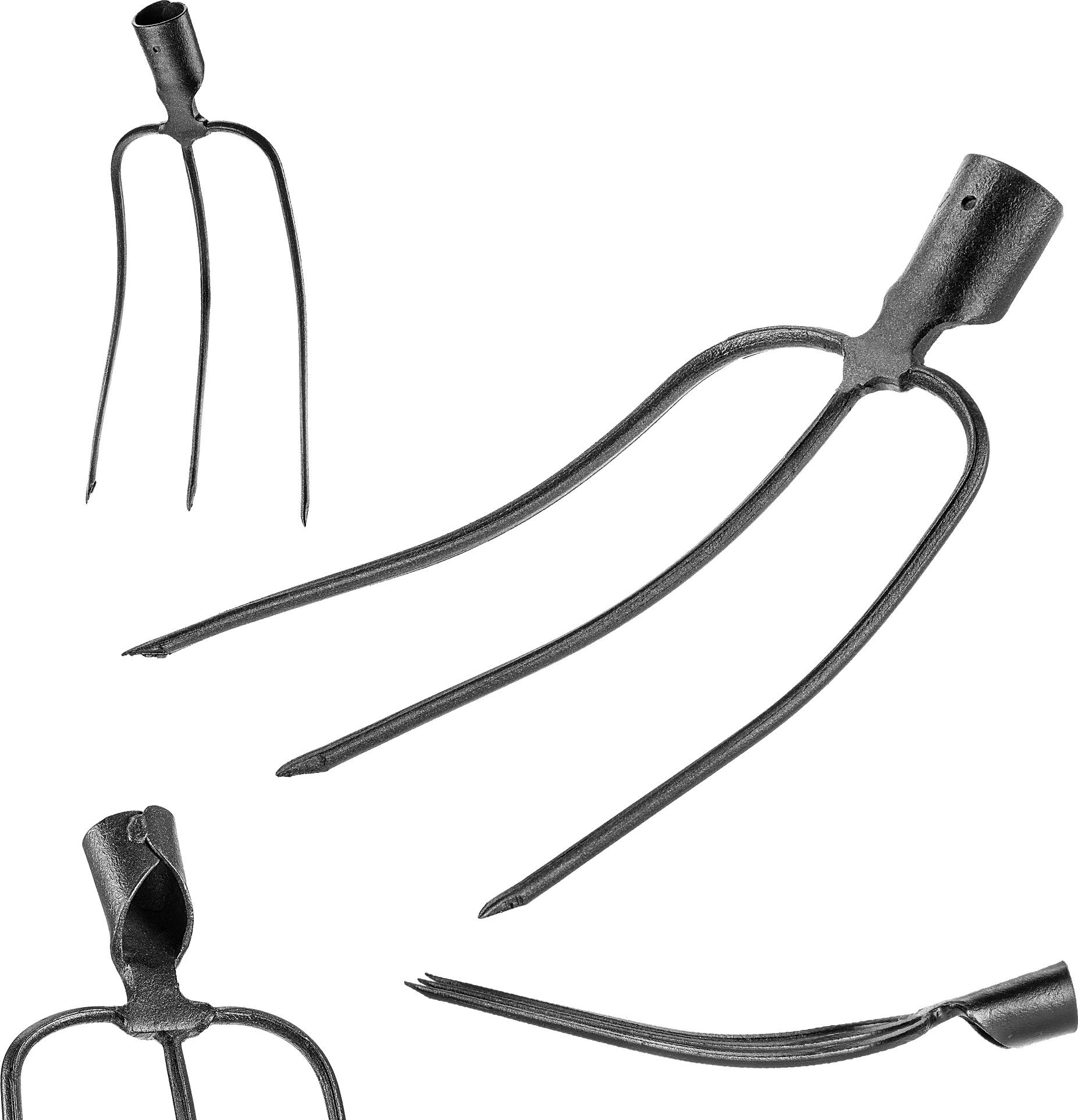 Kadax Widły 3-Zębne Gospodarcze Ogrodowe Do Siana Obornika Stalowe Bez Trzonka