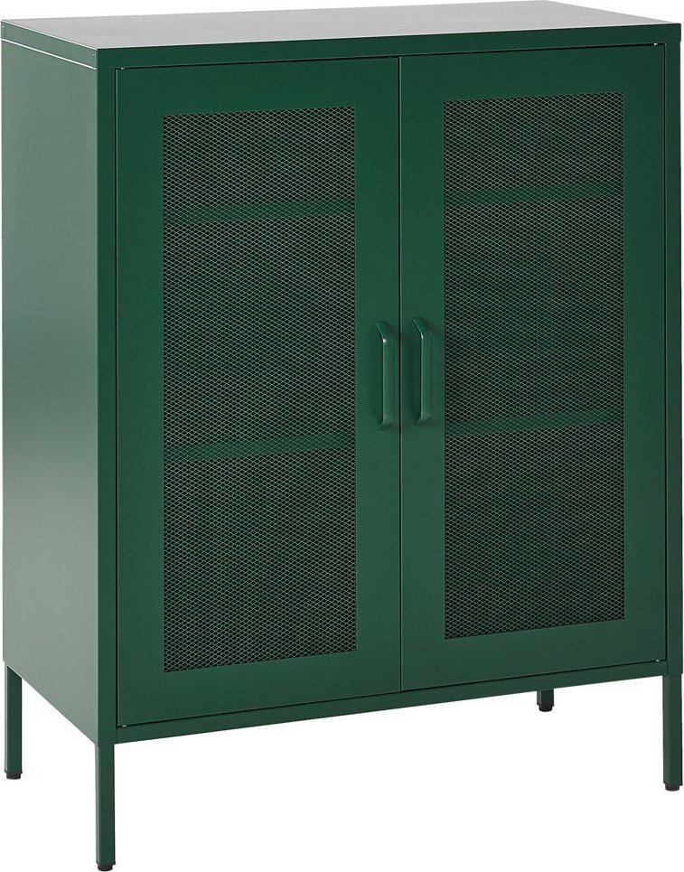 Beliani Szafka dwudrzwiowa metalowa zielona WAKATIPU!