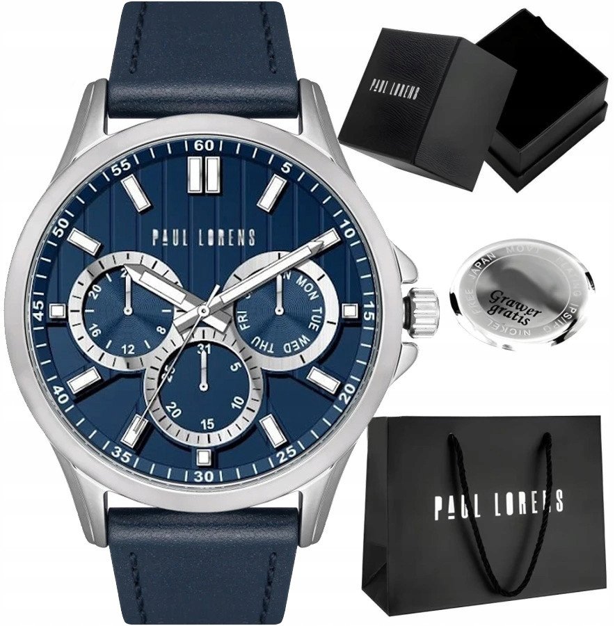 Zegarek męski Paul Lorens SHARK-6F1 Z GRAWEREM