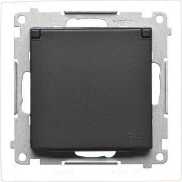 Gniazdo Pojedyncze Z Uziemieniem Ip44 Czarny Mat Simon 55 Tgz1Bcz.01/149 Kontakt Simon