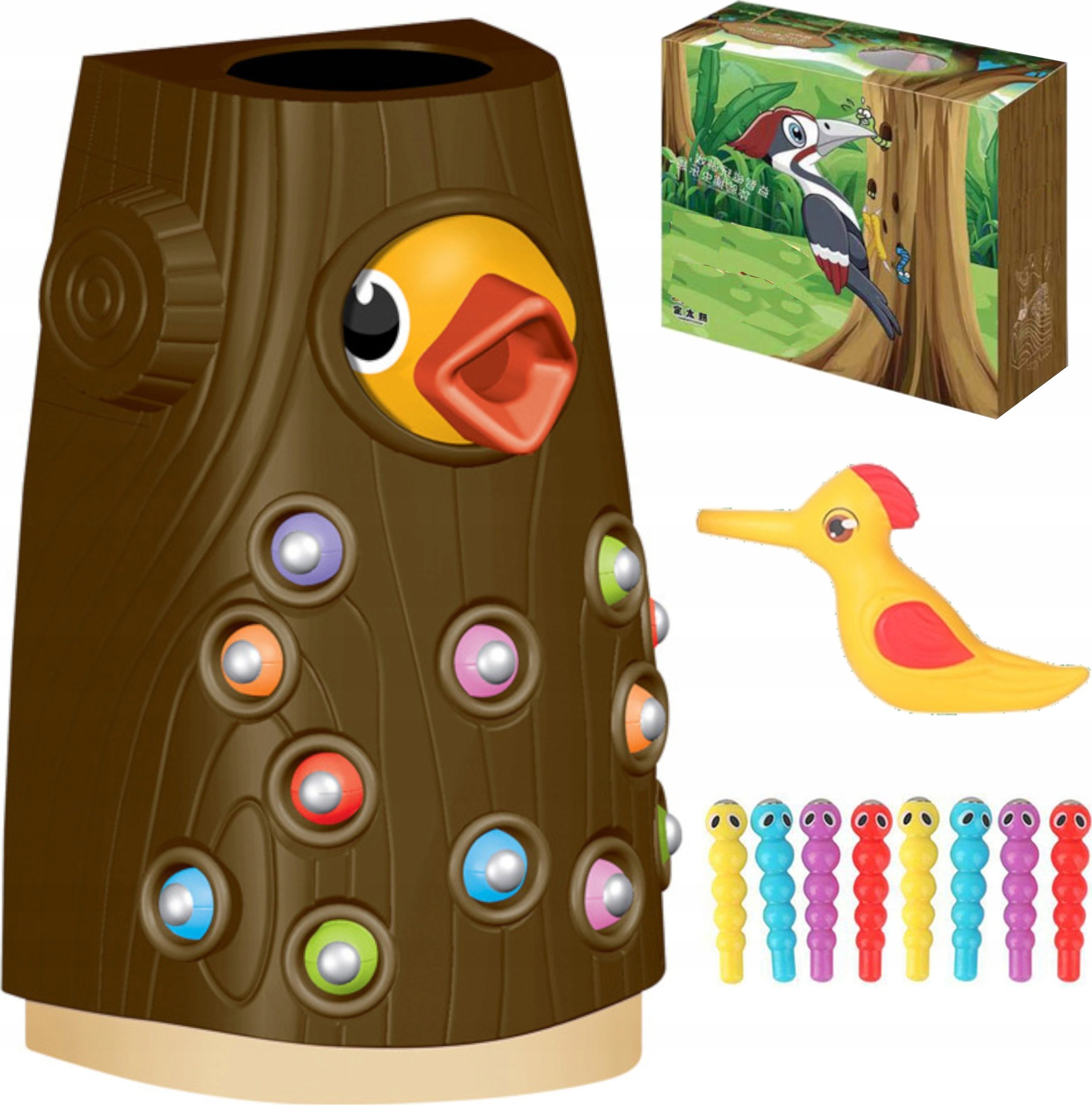 Magnetyczna gra nakarm ptaszka robaczki Montessori LS-29