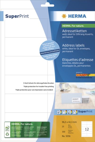Herma Etykiety Premium A4, białe, papier matowy, 300 szt. (5056)