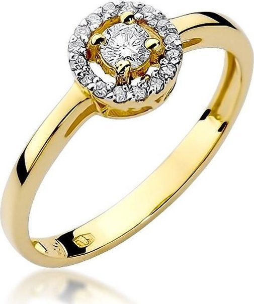 Best Diamonds złoty pierścionek z brylantem 0.20ct 17