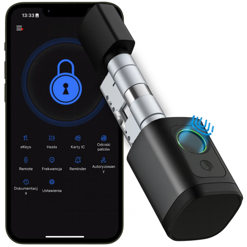 ZAMEK ELEKTRONICZNY WKŁADKA DO DRZWI NA KOD SZYFR ODCISK PALCA TTLOCK RFID