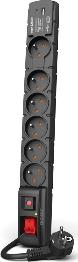 Triton FILTR PRZECIWPRZEPIĘCIOWY ACAR S8 czarny 3M USB A+C (szybka ładowarka) W2437