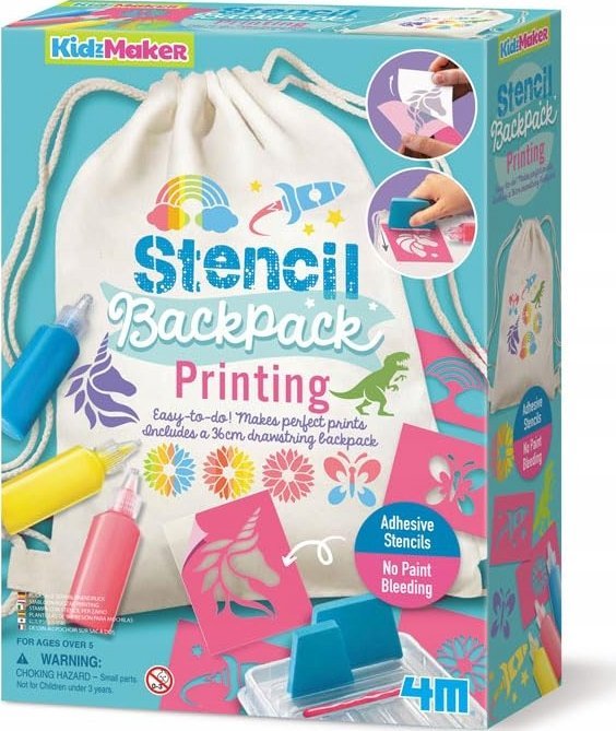 4M 4M KidzMaker DIY set Stencil Backpack Printing