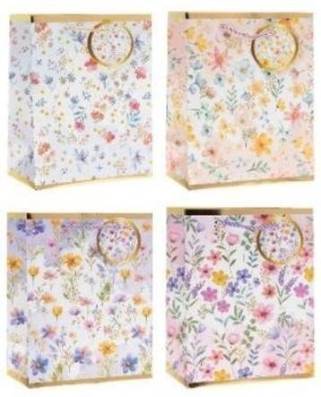 Torebka prezentowa 31x40x12cm Kwiaty MIX