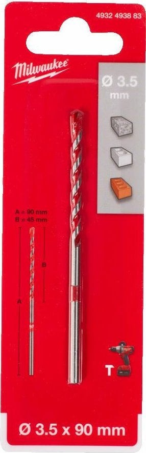 Wiertło Milwaukee MILWAUKEE WIERTŁO DO BETONU TCT 3,5 x 90mm PREMIUM