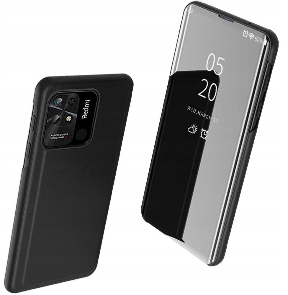 Clear View Case etui Xiaomi Redmi 10C pokrowiec z klapką czarne