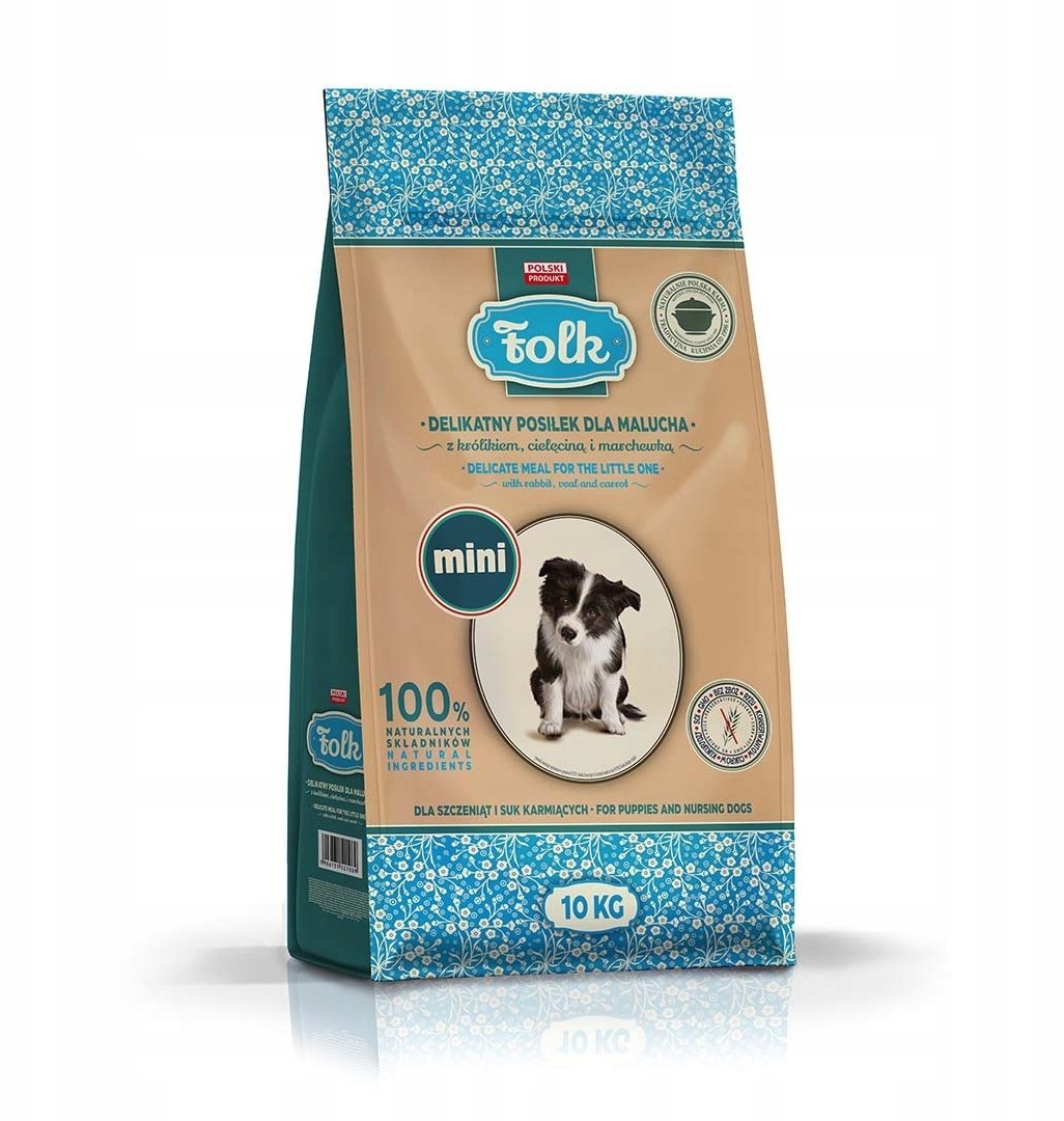 Folk Delikatny posiłek dla malucha z królikiem, cielęciną i marchewką Mini 10kg