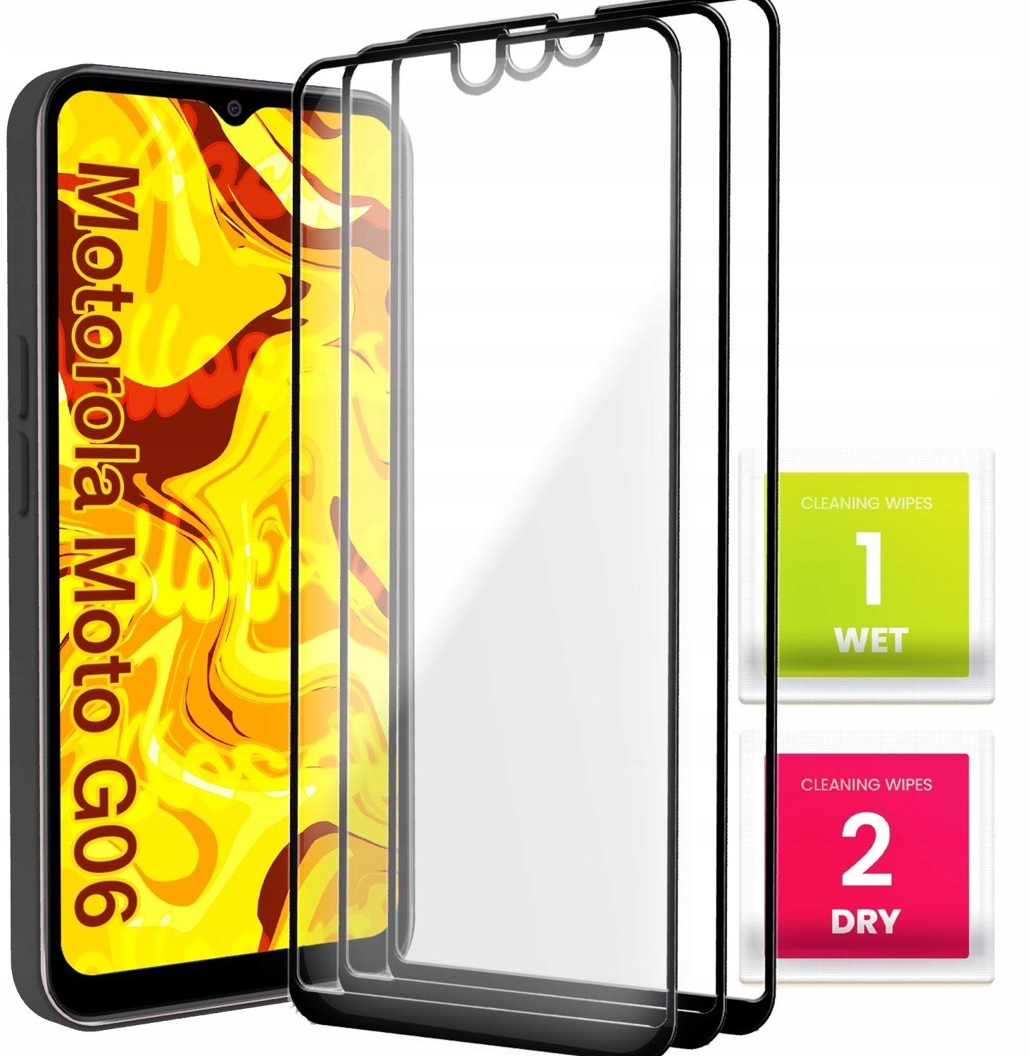 3-PAK Szkło Hartowane Do Motorola Moto G06 / G06 Power (Pełne, 5D, Szybka)