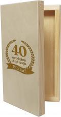 Koszulkowy 40 urodziny - sto lat! - pudełko na pieniądze z grawerem