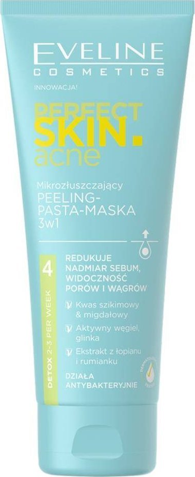 XXXX__Eveline Cosmetics (Eveline) Perfect Skin.acne mikrozłuszczający peeling-pasta-maska 3w1 75ml