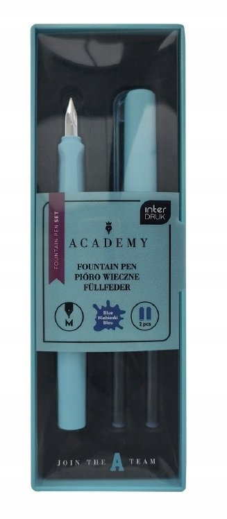 Zestaw pióro wieczne + 2 naboje w etui Academy mix