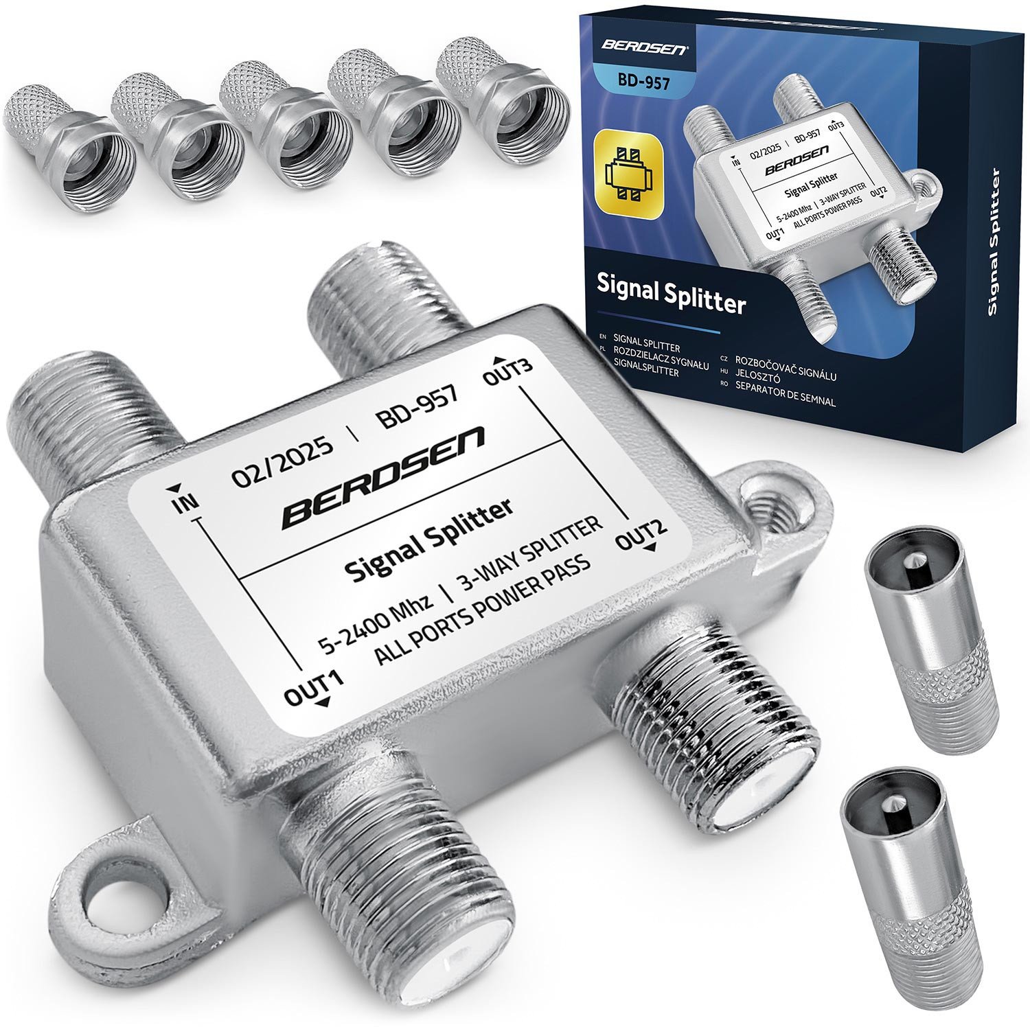 Splitter antenowy rozgałęźnik pasywny 3-wejściowy 52400 MHz Berdsen BD-957