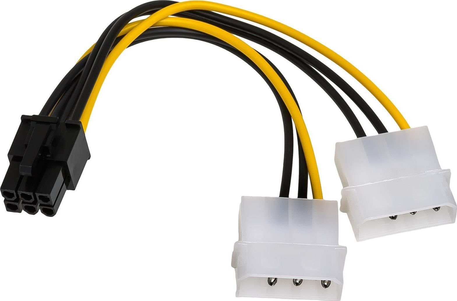 Akyga Molex x2 - PCIe 6-pin, 0.15m, Żółty (AK-CA-13)