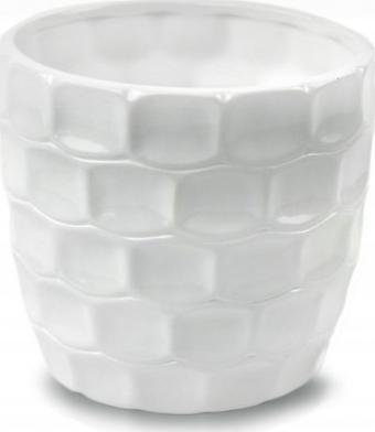 Polnix Doniczka ceramiczna na kwiaty biała 12,5 cm