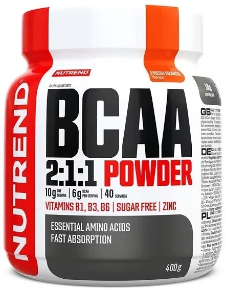 Nutrend - Aminokwasy, BCAA 2:1:1 Powder, Fresh Orange, Proszek 400g
