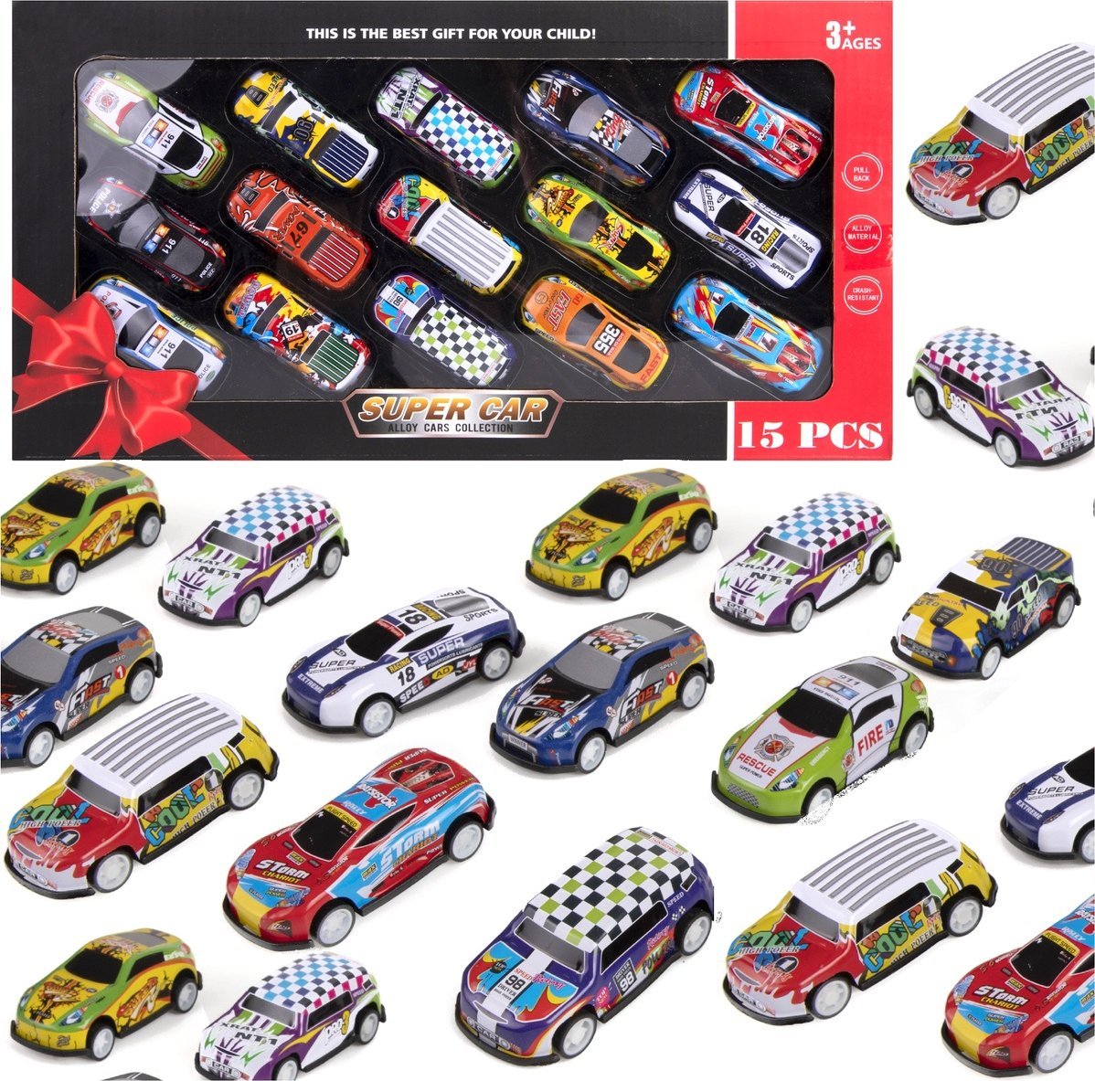 Norimpex Autka metalowe 15 szt w pudełku 1008704