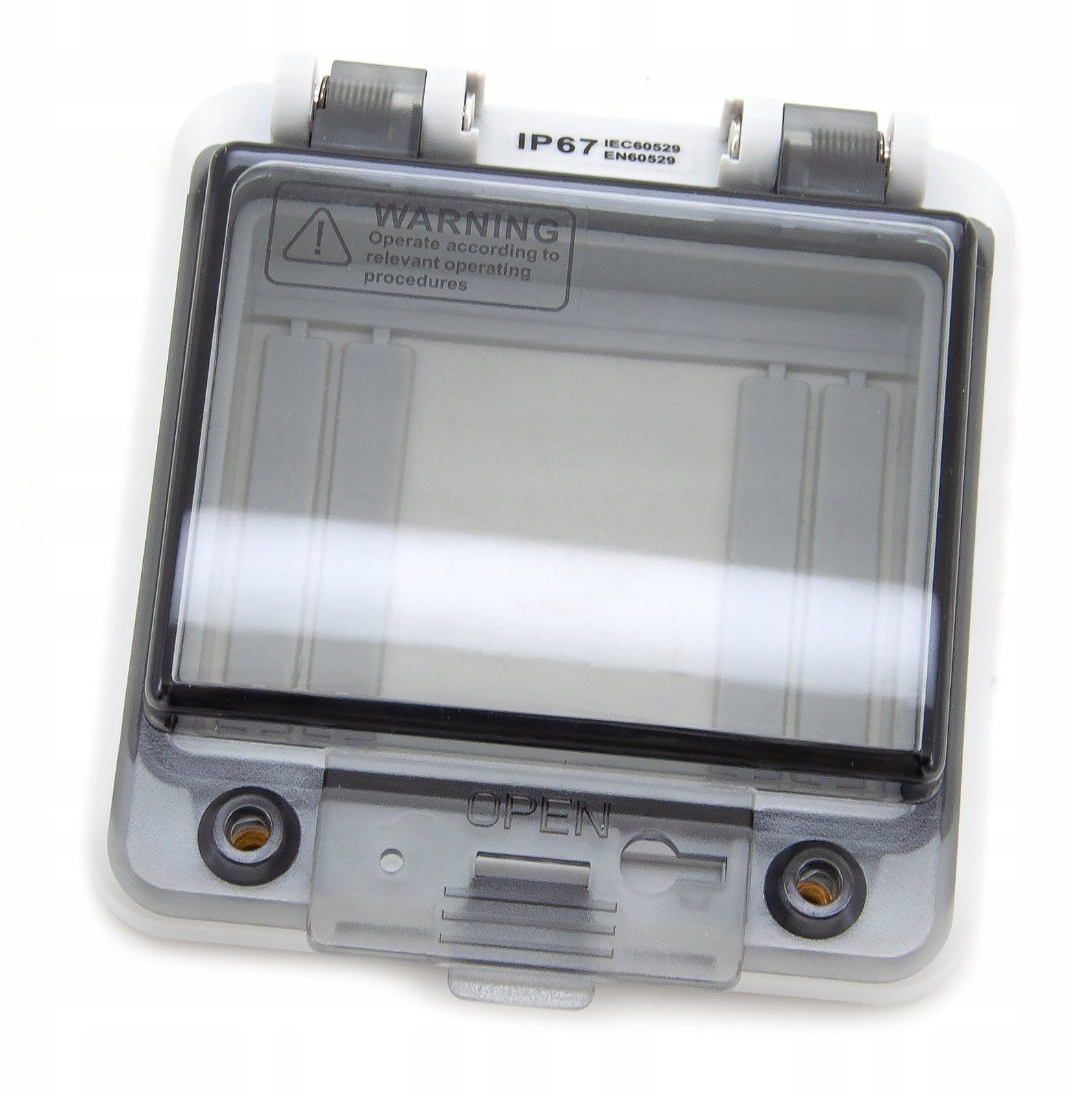 Schneider Electric Okienko inspekcyjne hermetyczne, IP67 4 moduły z szyną i uchwytem mocującym aparaturę modułową, W-IP67-4