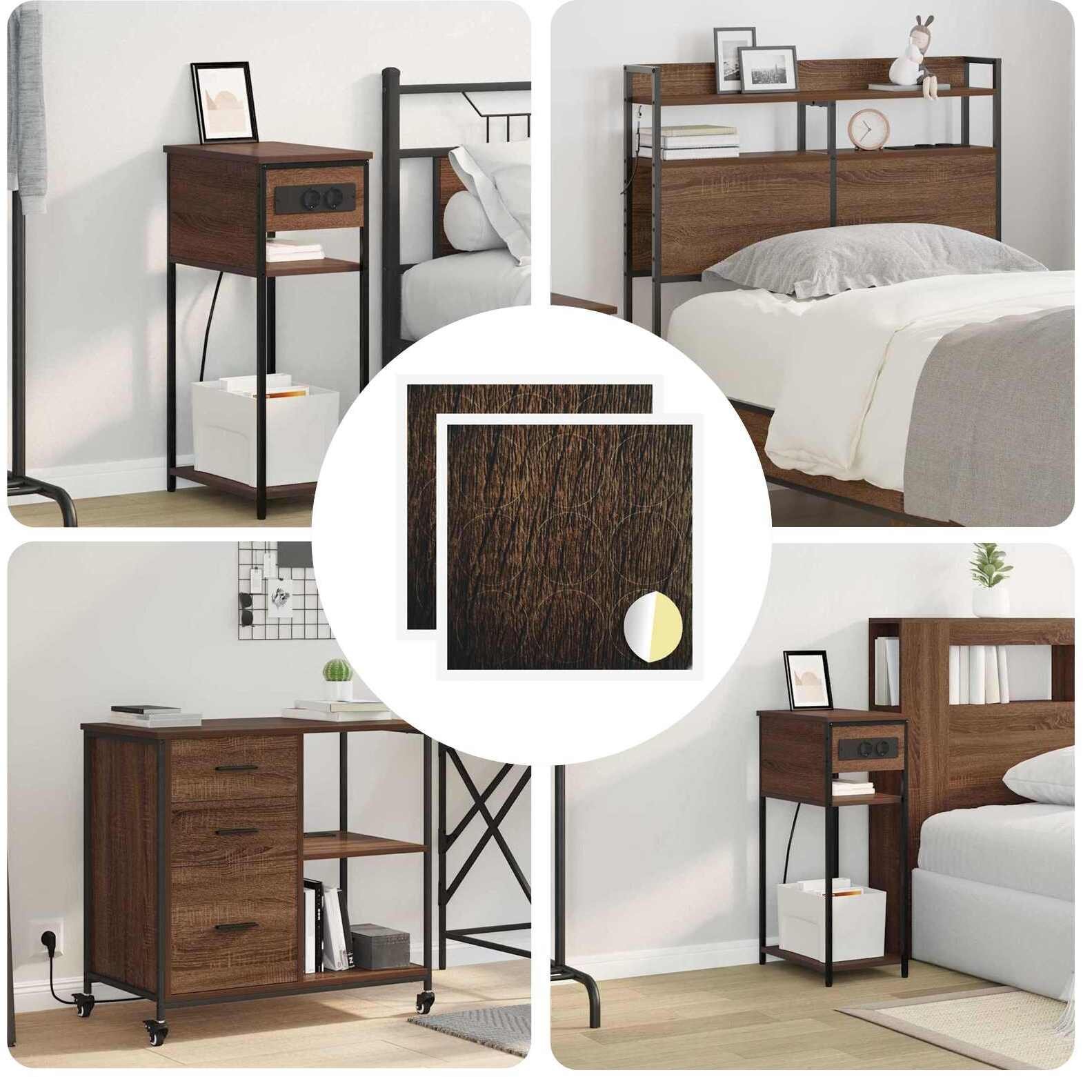 vidaXL Okładka Śrubowa Samoprzylepna 2 pcs Brązowy dąb 20 x 0,5 mm