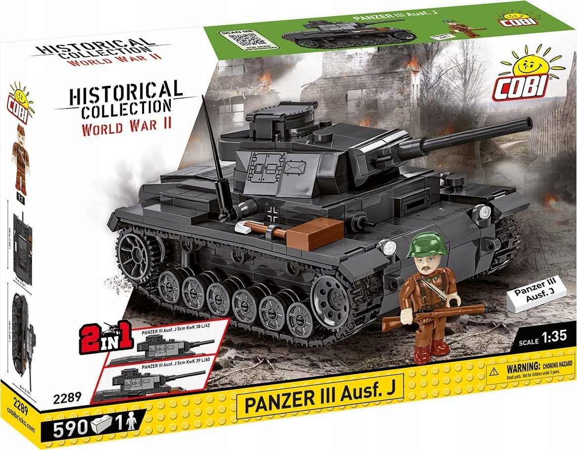 Cobi Klocki Historical Collection WWII Panzer III Ausf. J 590 klocków