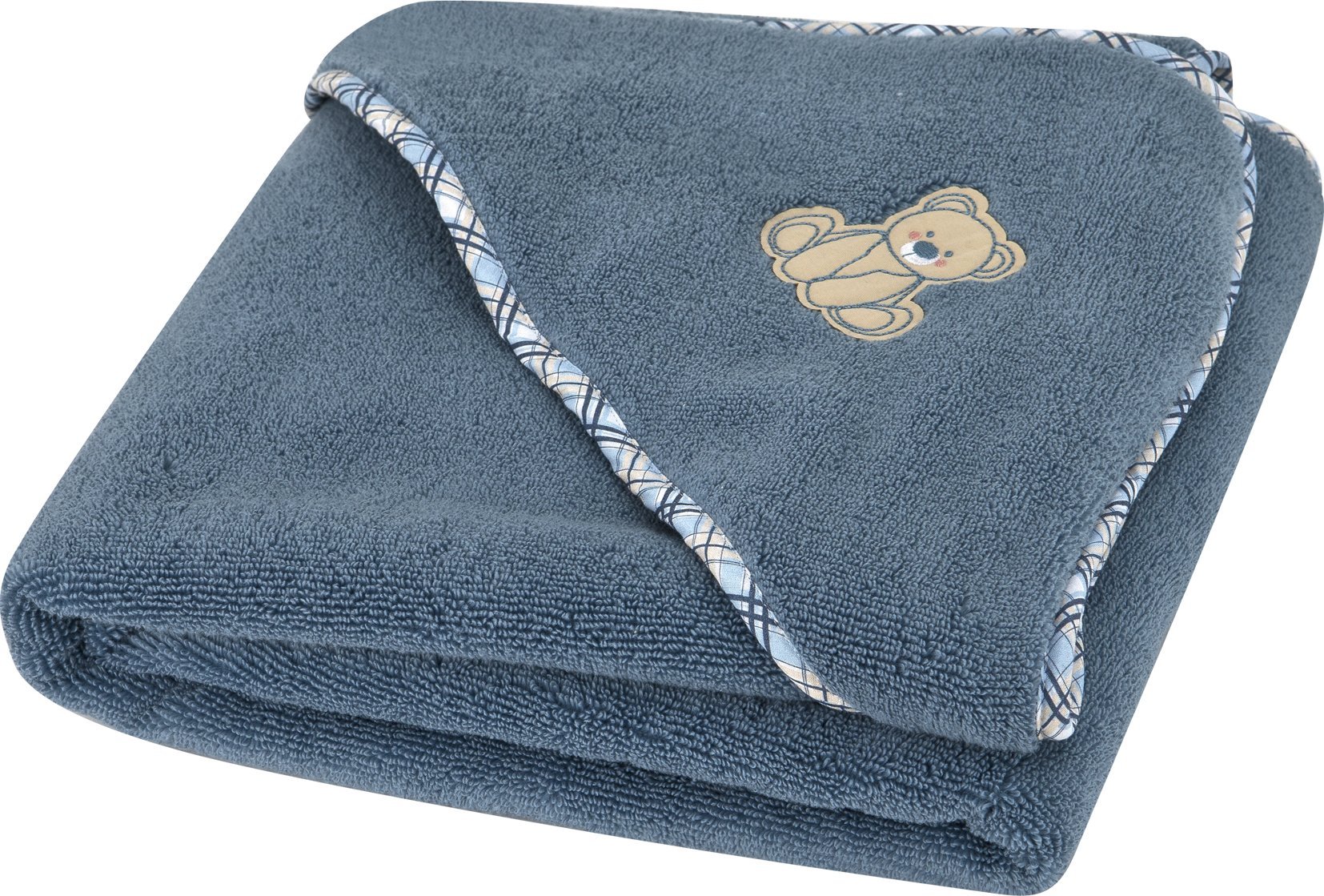 Vossen Ręcznik dziecięcy z kapturkiem 100x100 cm Teddy 4695 Blue