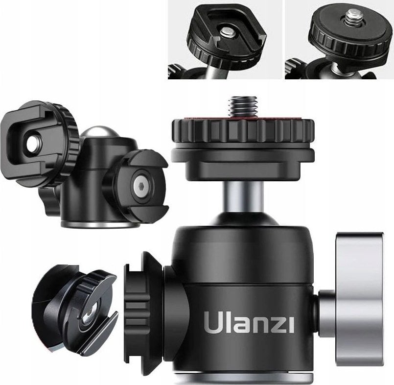 Głowica Kulowa 3D Gwint 1/4'' 2x Stopka ISO do Aparatu Kamery / ULANZI / U-60