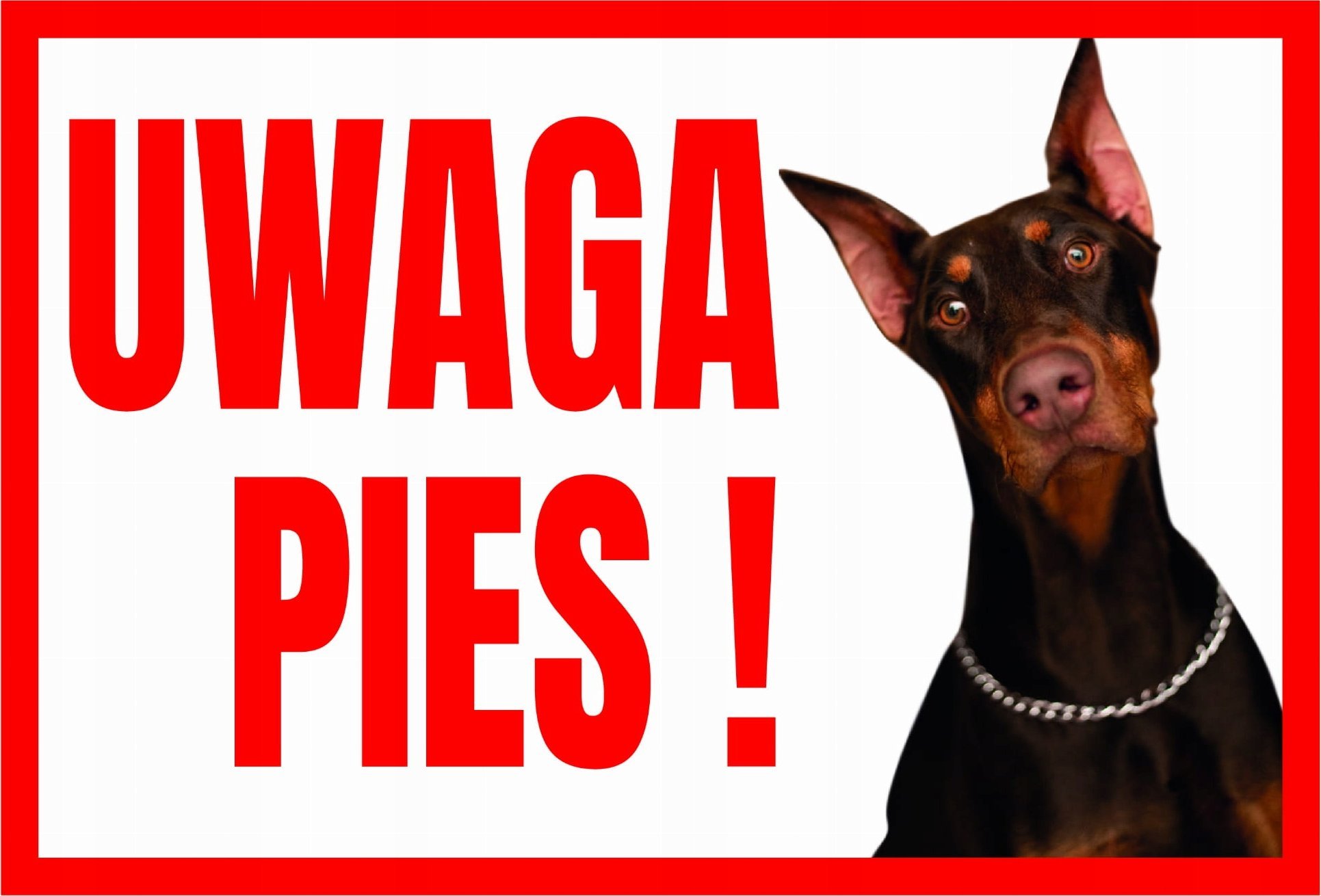 Mój dom Uwaga Pies ! Doberman - Tabliczka Ostrzegawcza Libres Polska Sp Tup-4 5902082237440