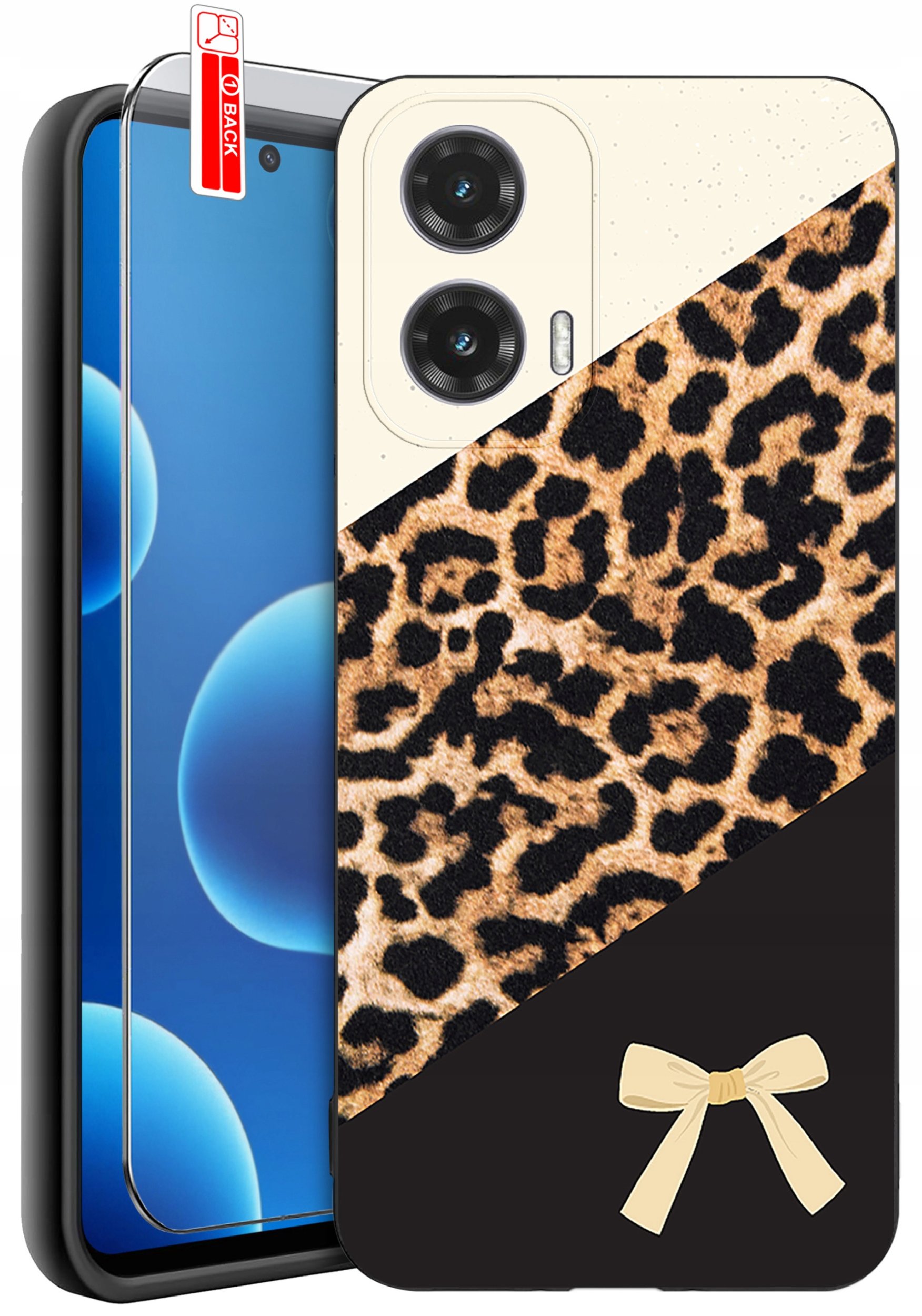 ETUI do Motorola Moto G45 5G | WZORY | SILIKONOWE MATT CASE + SZKŁO 9H