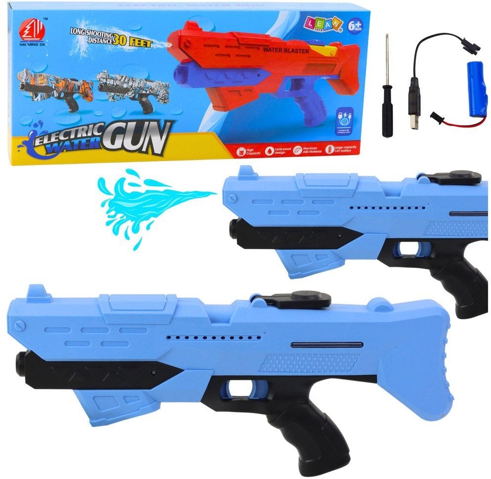 Karabin Na Wodę Elektryczny Automatyczny Niebieski Zasięg 10m LEAN Toys