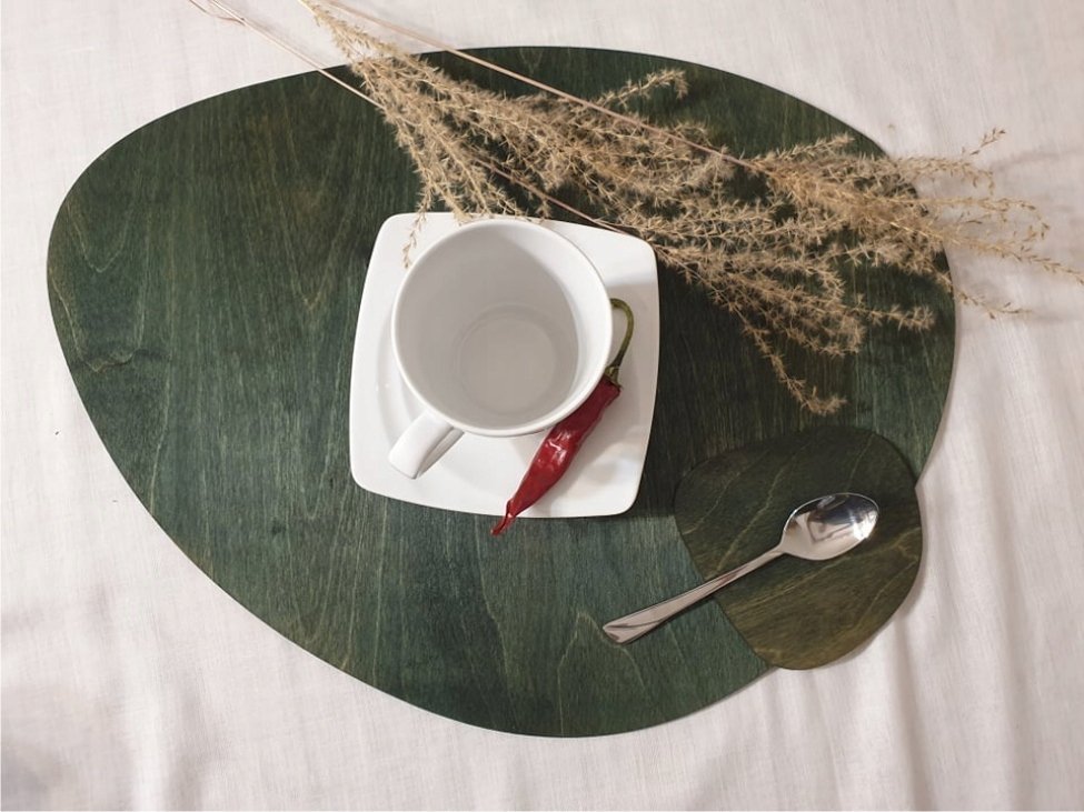 details podkładka na stół duża drewniana pod talerz różne kolory