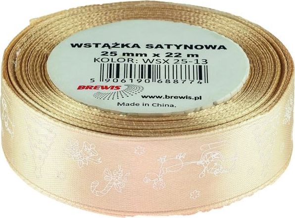BREWIS Wstążka satynowa BREWIS Boże Narodzenie 25mm x 22m kolor 13 Brewis