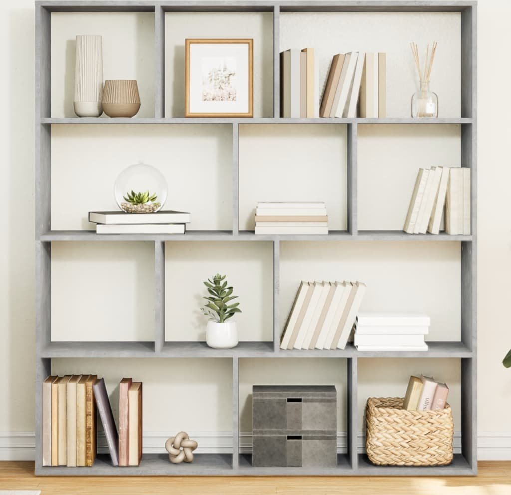 vidaXL vidaXL Regał, szarość betonu, 132x29x141,5 cm, materiał drewnopochodny